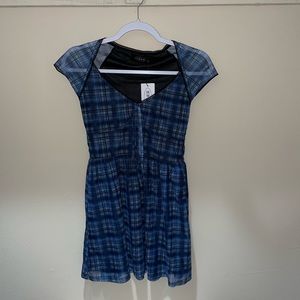 CIDER navy plaid dress NEVER WORN